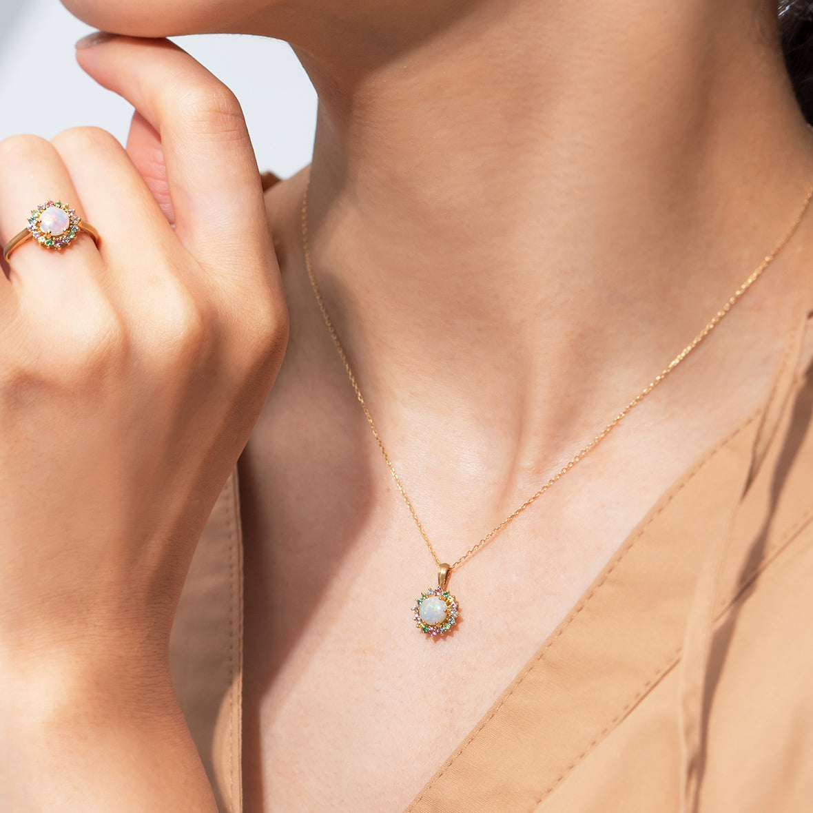 桃色の雲】✳︎SALE✳︎マトリックスオパールネックレストップ 桃色の