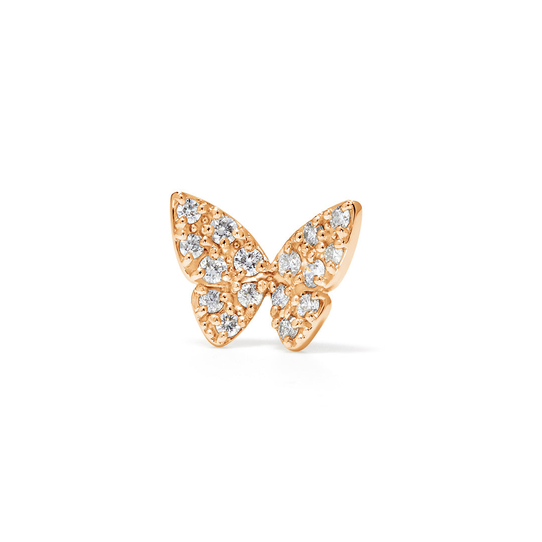 蝶*々様 K10YG 10金 ダイヤモンド0.238ct 片耳スタッドピアス ダ 蝶*