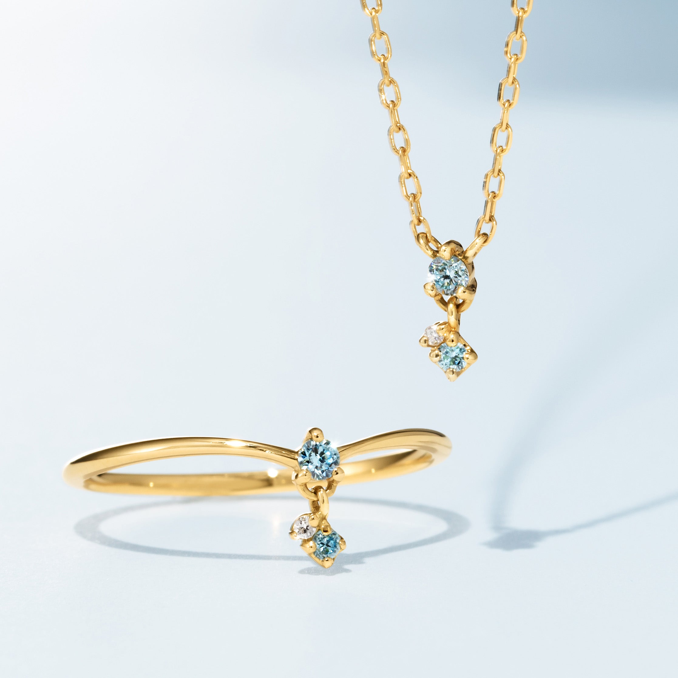 ブルーダイヤモンド(ラボグロウン) K18/K10/PTネックレス・トランジュS