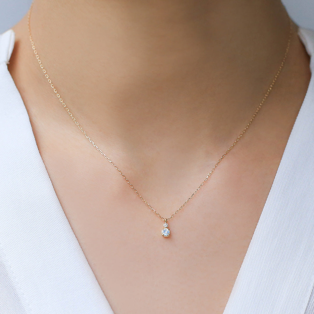 ビズー公式】ロイヤルブルームーンストーン×ダイヤモンド K18(18金