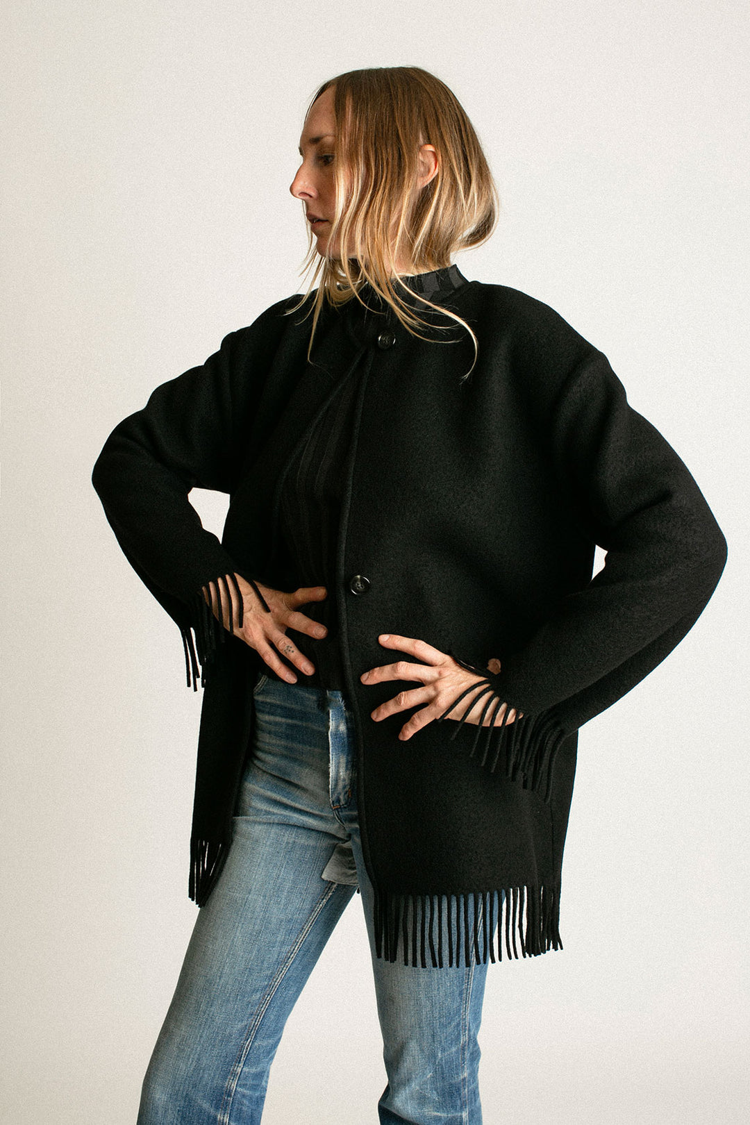 Rodebjer - Black Agnes Fringe Jacket – BONA DRAG