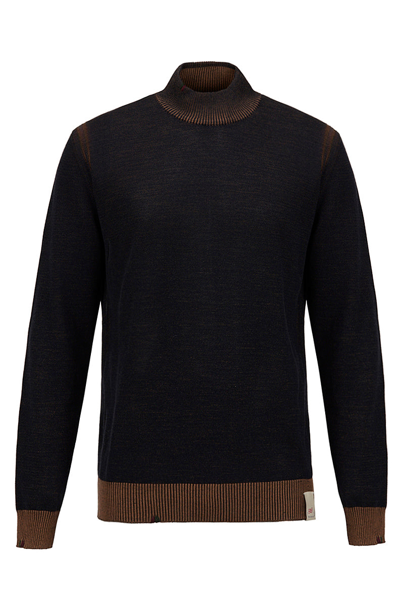 LUBE リバーシブルハイネックニット / COL：MORO＆BORDEAUX ブラウン