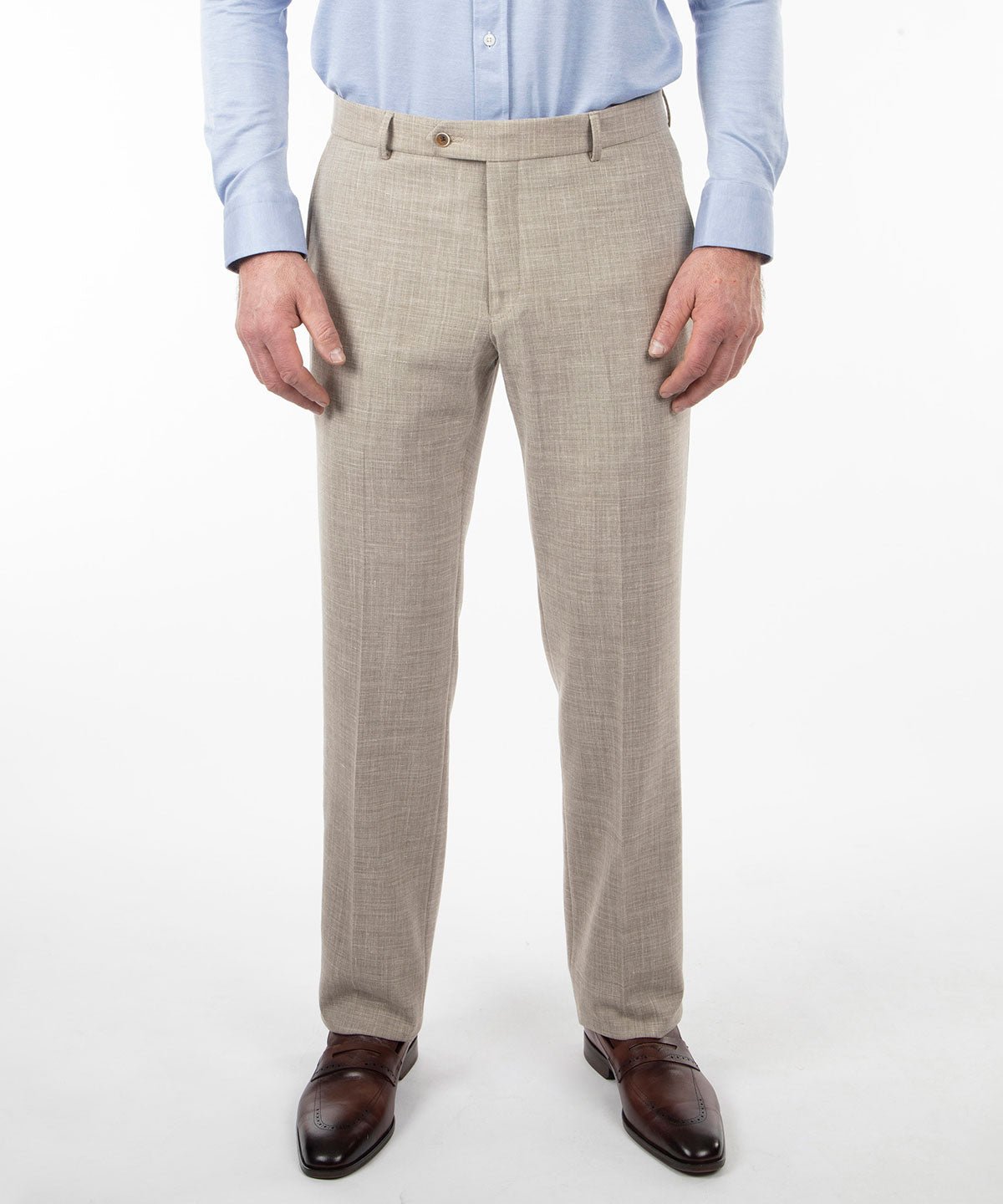 Signature Bi-Stretch Performance Linen Flat-Front Pants - Bobby Jones