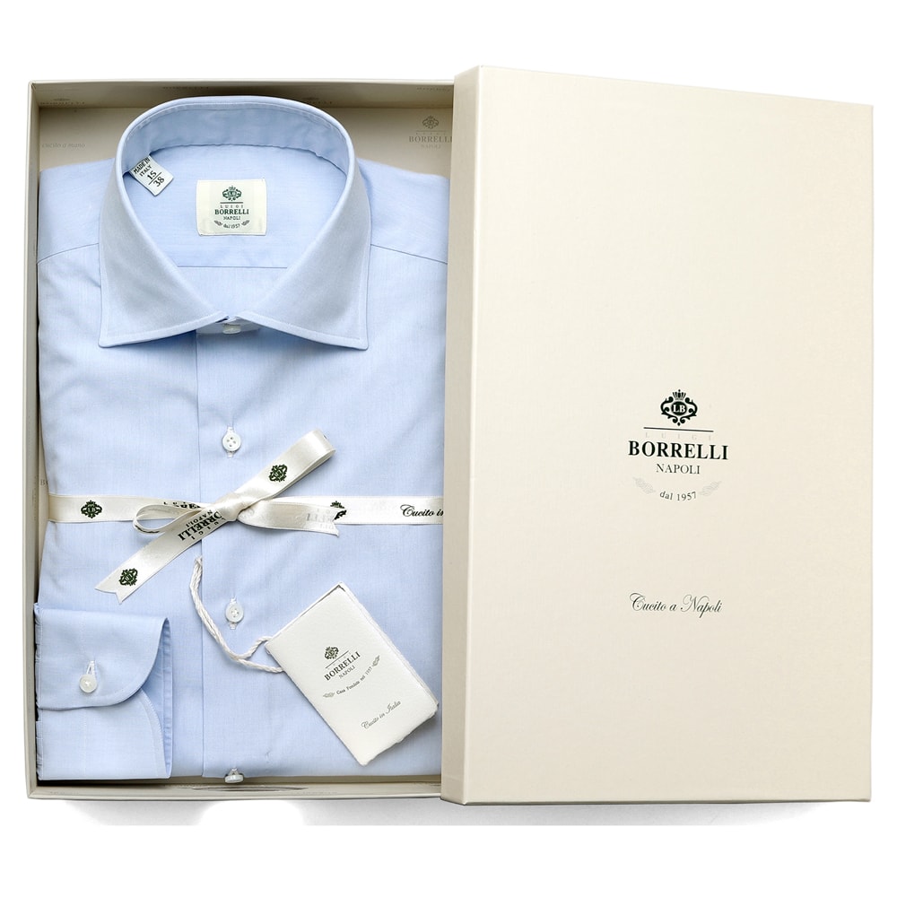 コットンポプリン無地セミワイドカラーシャツ／LUCIANO（PS44140