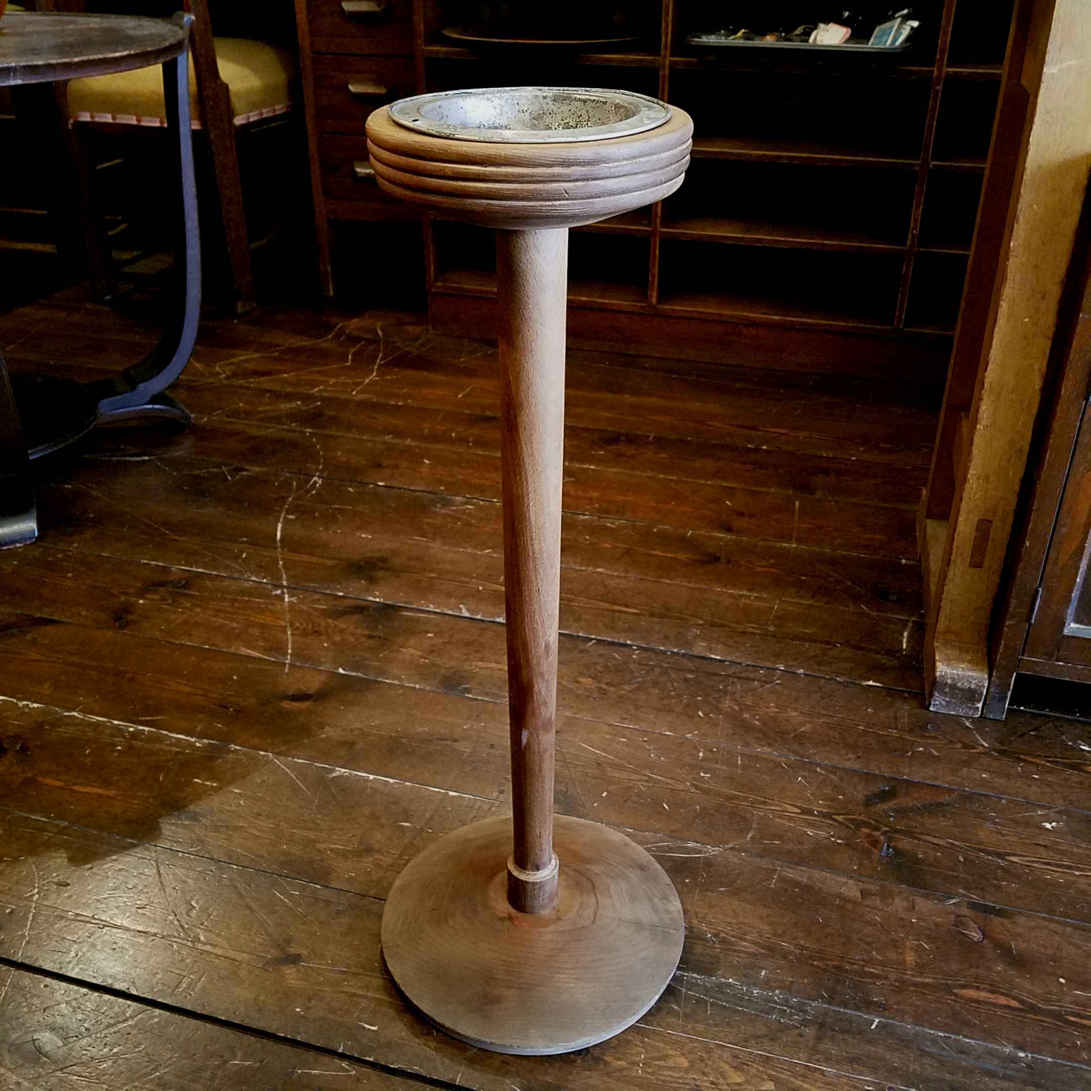 レトロ灰皿 昭和レトロ スタンド灰皿 パイプ型 当時物 レトロ 木製灰皿