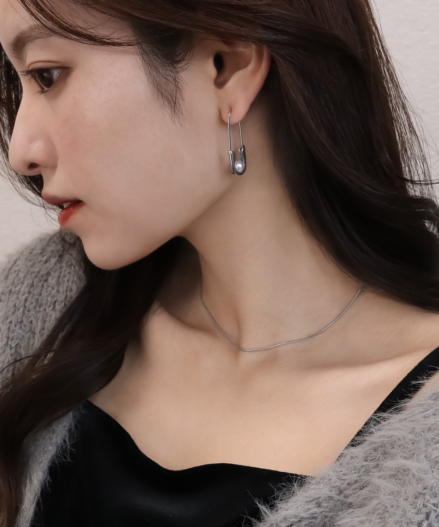 今週末限定価格】blackdia ocean ワンパール セーフティピンピアス