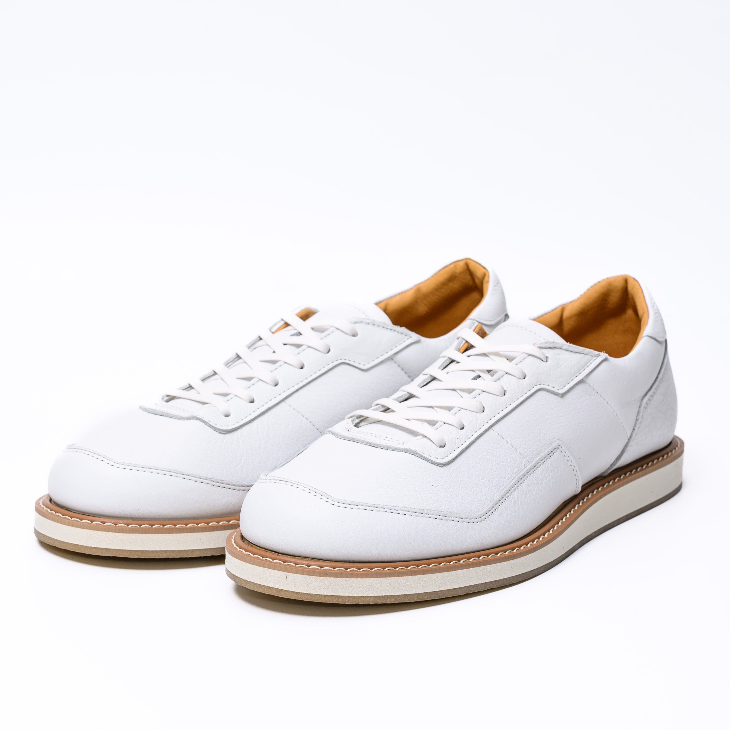 SHV3 MC-ホワイト-ソール交換可能な幅広レトロランニングスニーカー