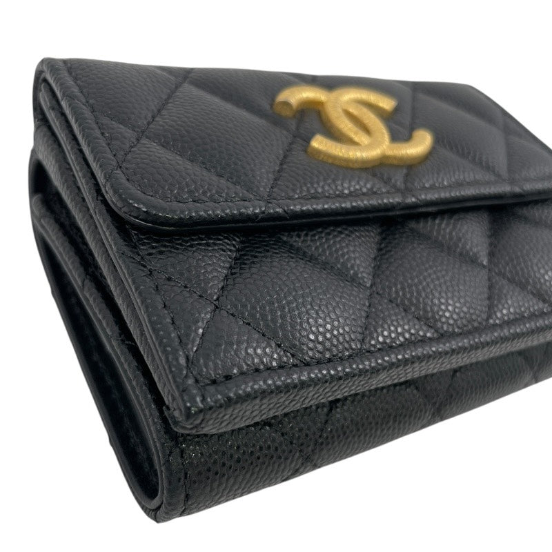 CHANEL】シャネル コンパクトウォレット AP3518 三つ折り財布 レザー