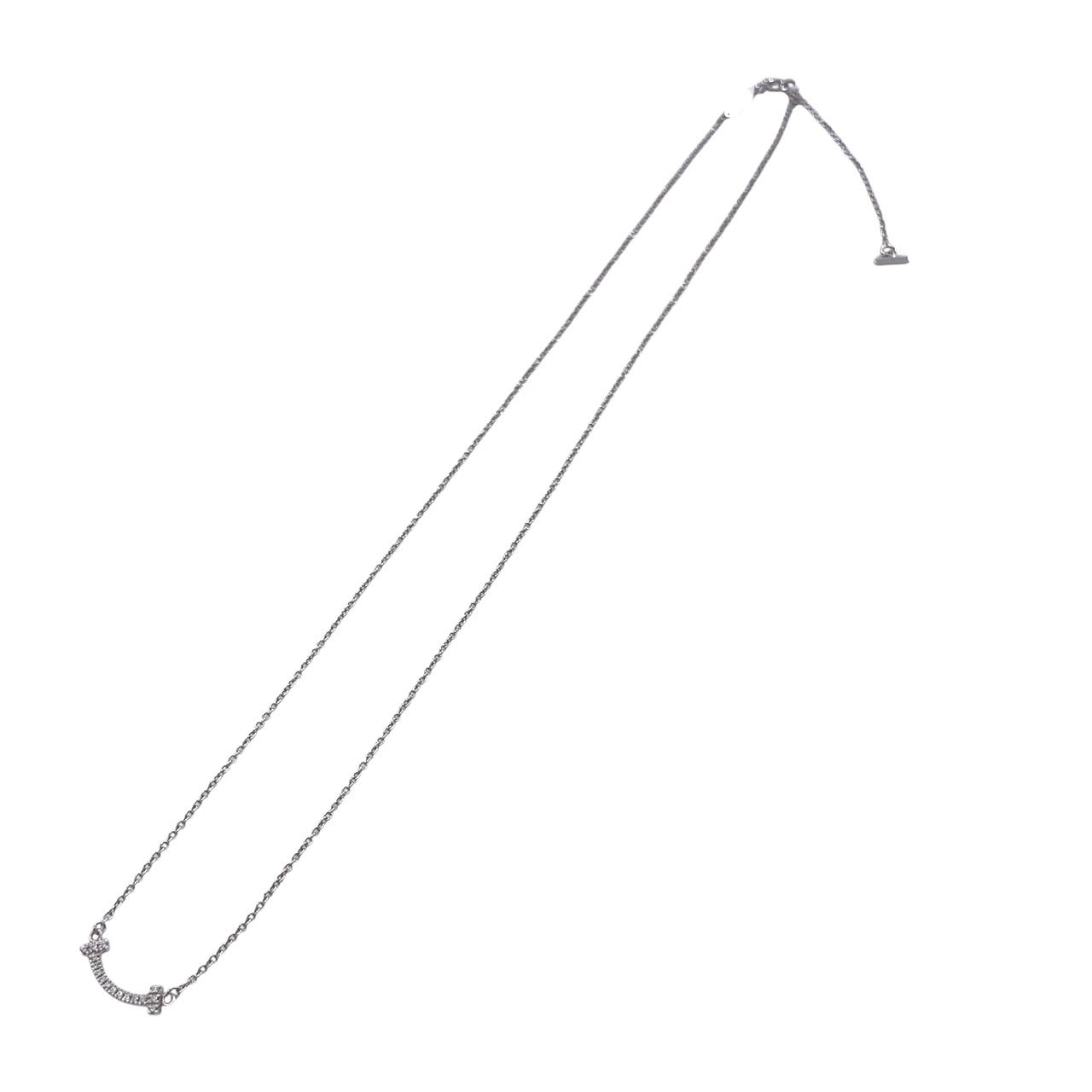 TIFFANY&Co.】ティファニー Tスマイル ミニ ネックレス K18ホワイト