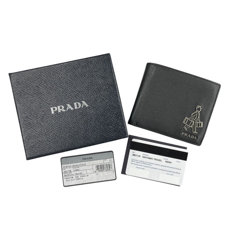 PRADA】プラダ 2MO738 二つ折り財布 レザーメンズ 2つ折り