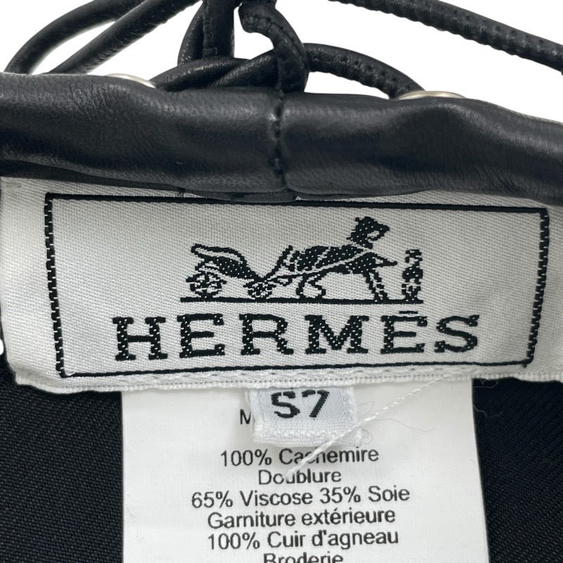 HERMES】エルメス ベレー帽 カシミヤ レディース グレー ハート