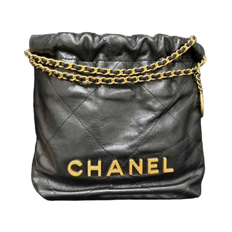 シャネル22 ミニ カーフスキン 黒 GD金具 AS3980｜ブランド買取なら