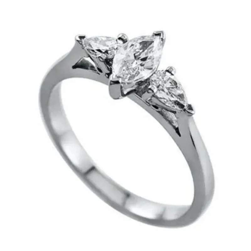 宝石 ダイヤモンド リング マーキスカット ペアシェイプカット Pt900