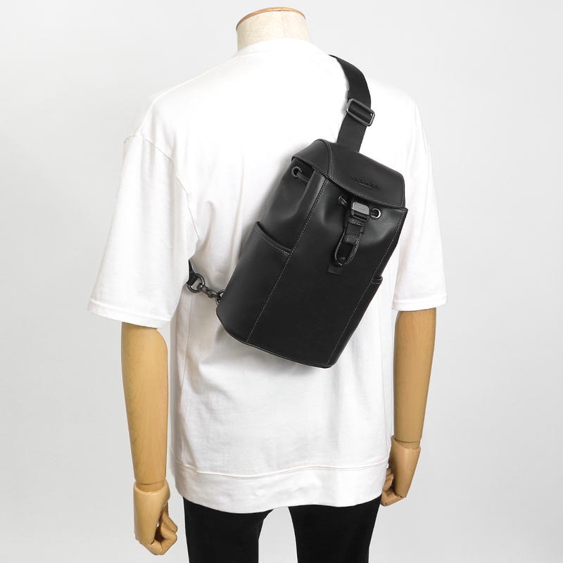 Brandol / COACH コーチ ボディバッグ レザー レーサーパック ブラック