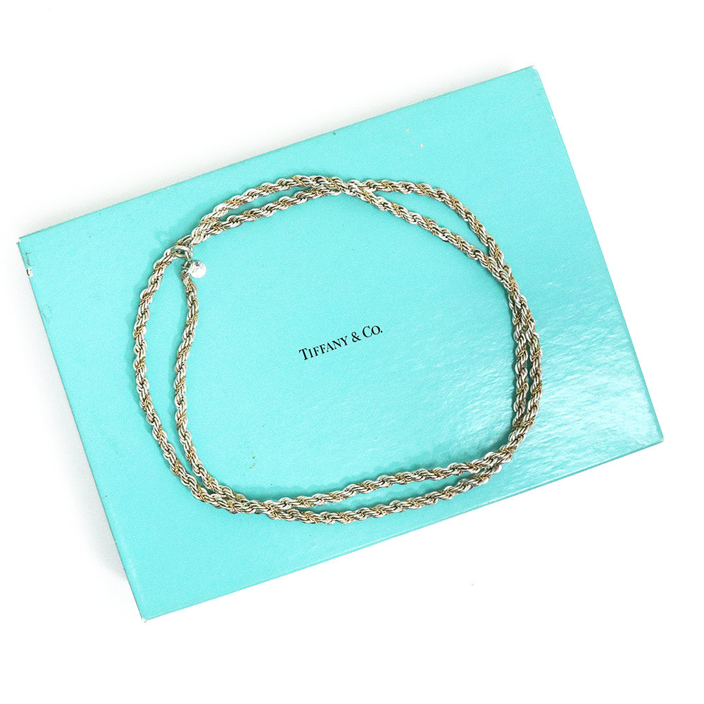 美品】ティファニー TIFFANY&Co. ツイスト チェーン ロング ネックレス