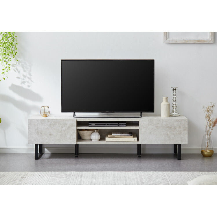 テレビボード ストーン調 幅150cm フラップ扉2杯テレビ台 150