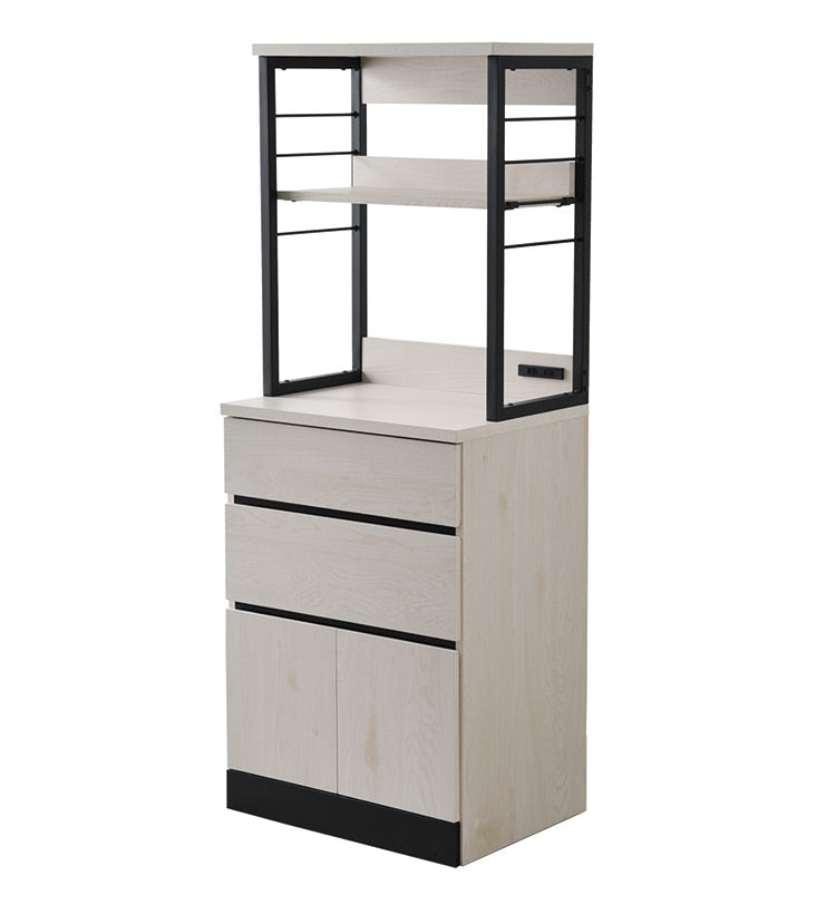 レンジ台 食器棚 約幅60cm 引き出しタイプ 引き出し収納 コンセント2