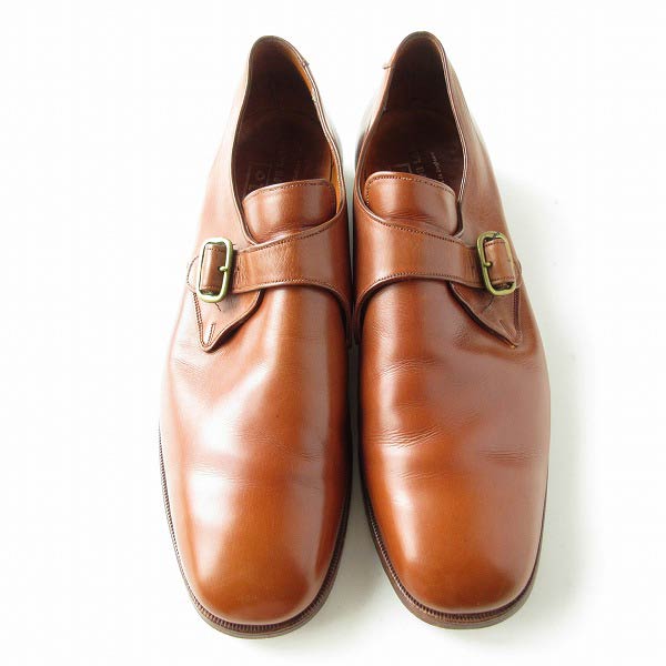 美品 英国製 ラルフローレン モンクストラップ レザー シューズ 7 1/2
