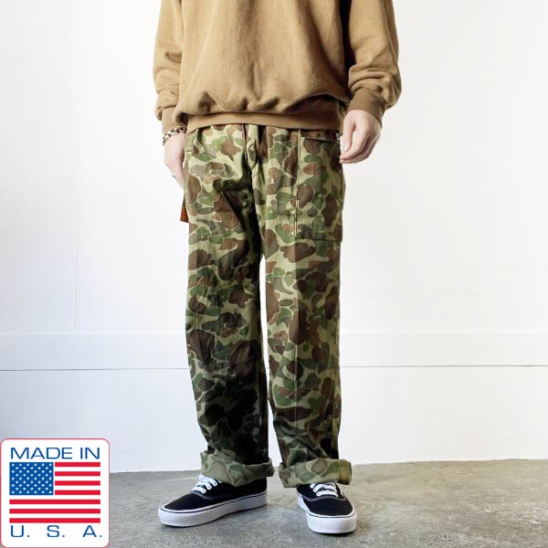 新品 50s USA製 フロッグスキン 迷彩 カーゴパンツ 実寸W37 ダック