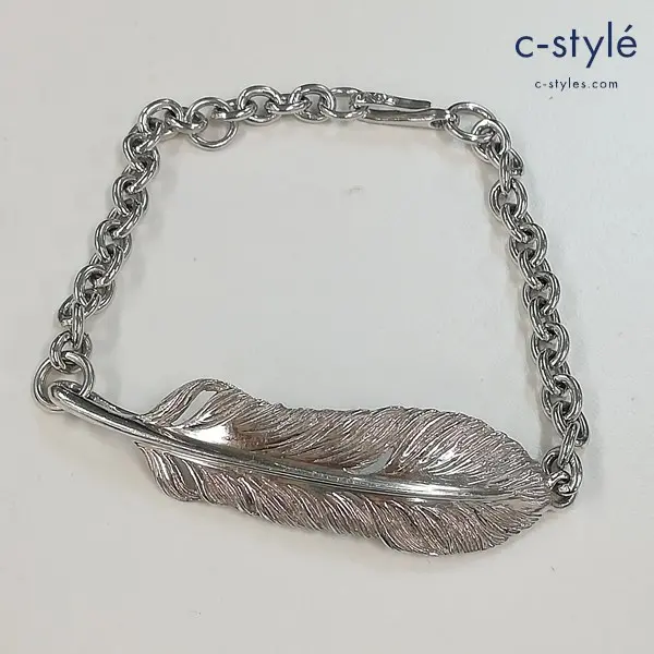 SAAD サード 白焼き フェザー チェーンブレスレット シルバー 925 BR