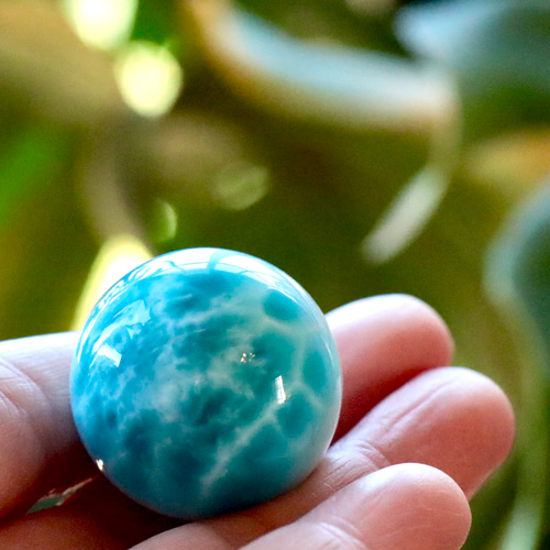 最高品質 ロイヤルクラス ラリマー 丸玉 28ミリ 鑑別書付き その他置物