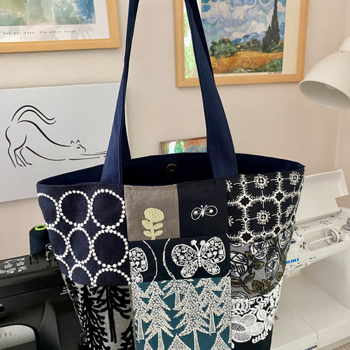 ミナペルホネン Lサイズ パッチワーク 肩がけ トートバッグ トート