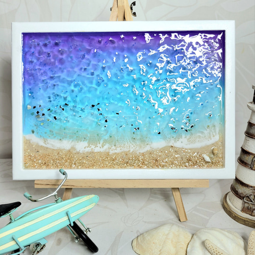 レジンアート 海アート 波紋アート 水面アート レジンアート海 涼しげ