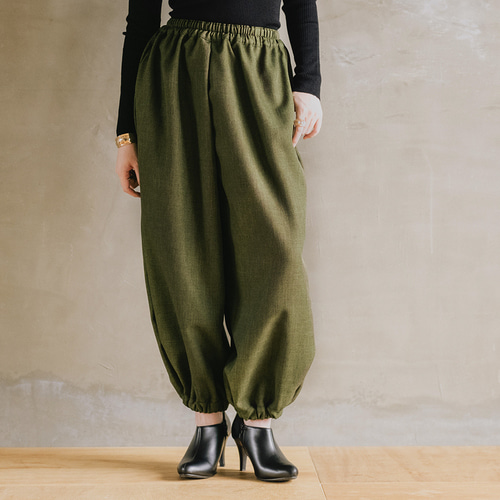 ウールライクのバルーンパンツ シャンブレーシャークスキン アラジン