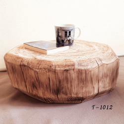 天然木丸太くり抜き・スツール・サイドテーブル・ステイン塗装