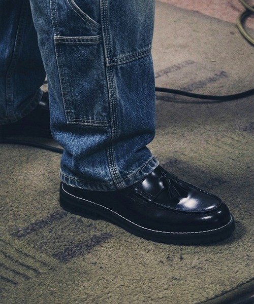 ＋4.5㎝ 牛革 タンクソール タッセルローファー / レザー / London