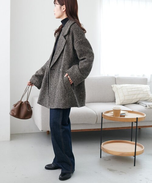 WEB限定】ヘリンボーンダブルテラージャケット（テーラードジャケット