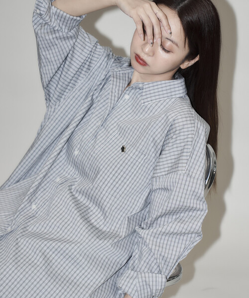 MARY QUANT × PUBLUX/マリークワント ロゴ刺繍ビッグシャツ 限定展開