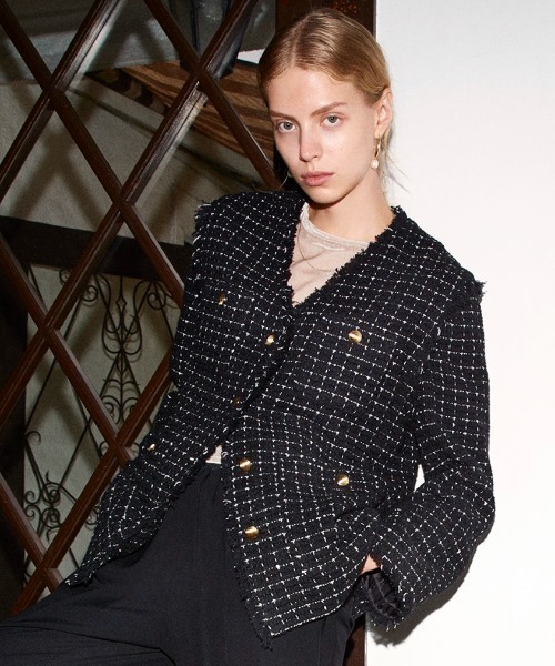 FRAY I.D（フレイアイディー）の「GIOLICAツイード2wayジャケット