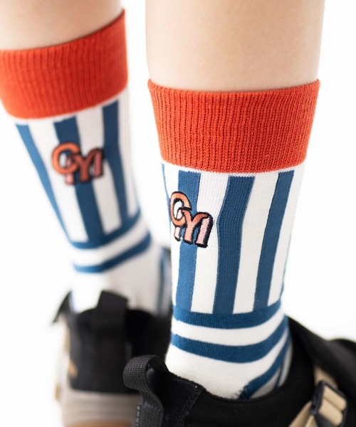 GYM刺繍ストライプボーダーソックス | ジムマスター（gym master）公式通販