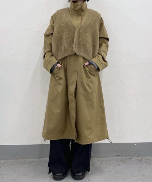 セール】ベスト付き馬刺しゅうコート【SUM1 STYLE(スミスタイル