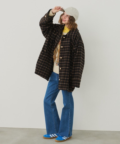 セール】金釦ミドルコート（ステンカラーコート）｜Unitage