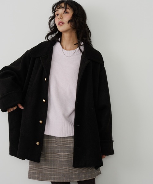 セール】金釦ミドルコート（ステンカラーコート）｜Unitage