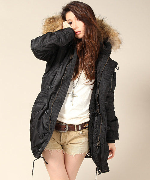 美品G.O.A. N-28Y2Kミリタリージャケットフライトファー美品黒F