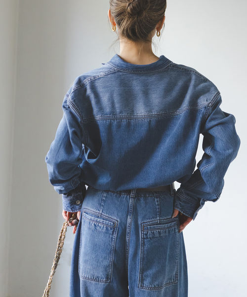 スージングデニムビッグポケットシャツ（シャツ/ブラウス）｜NOBLE