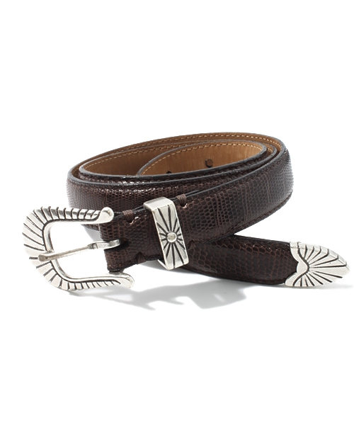 ウェスタンベルト 希少イグアナ皮 made in italy ウェスタンベルト