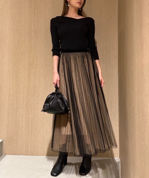 FRAY I.D（フレイアイディー）の「プリーツチュールスカート（スカート