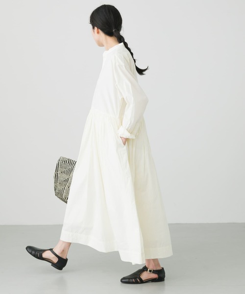 かぐれ（カグレ）の「コットンギャザーシャツワンピース（ワンピース