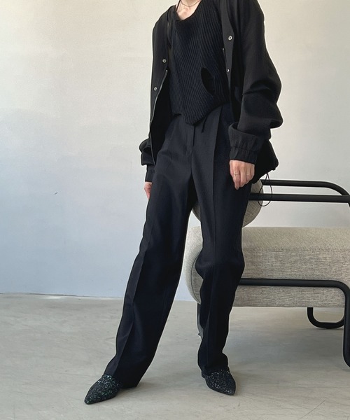 ウールセミワイドスラックス ユニセックス chw24a072-ファッション通販