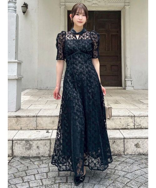 ネックツイスト刺繍レースドレス（ドレス）｜dazzlin（ダズリン）の