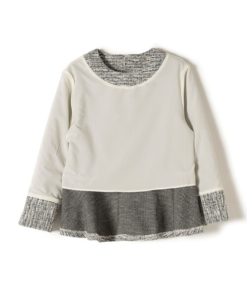 SHIPS（シップス）の「*〈手洗い可能〉ツイードペプラムプルオーバー