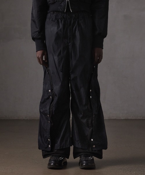 GRANCY】Button Layered Design Nylon Pants / ボタンレイヤード