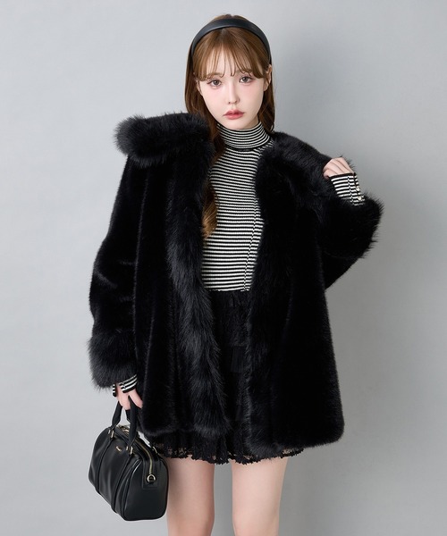 セール】【Holiday collection】フェイクファーミドルコート（その他