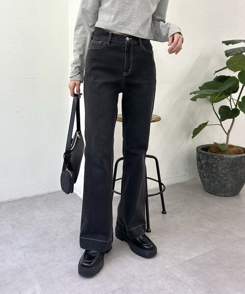 セール】ストレッチフレアデニム（デニムパンツ）｜mystic