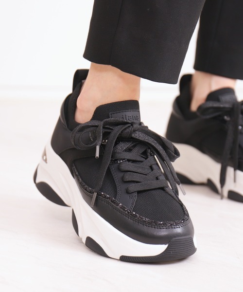 撥水加工】リサイクルニットコンビスニーカー（スニーカー）｜+diana