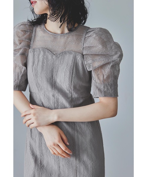 セール】レタリングレースドレス 結婚式 パーティードレス